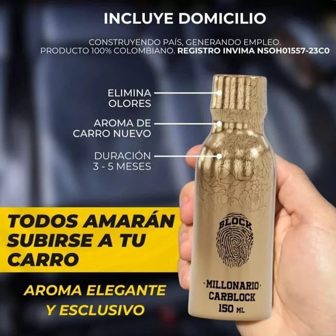 CARBLOCK PERFUME PARA AUTO AROMA MILLONARIO