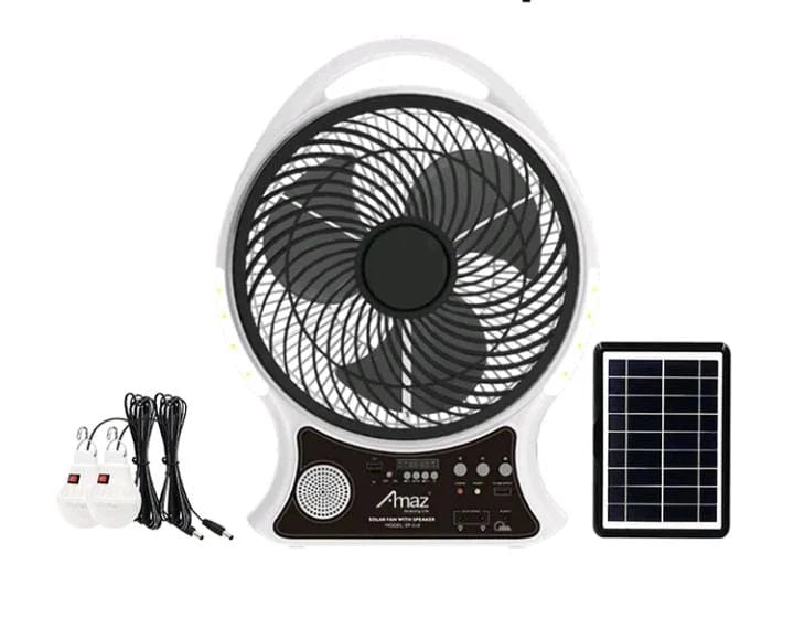ABANICO RECARGABLE 14" SOLAR CON ALTAVOZ