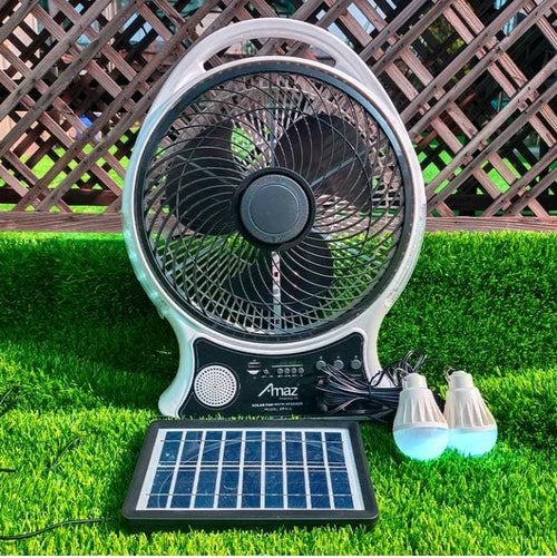 ABANICO RECARGABLE 14" SOLAR CON ALTAVOZ